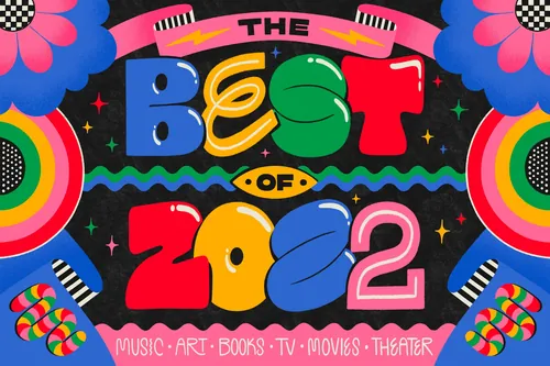 Colorful collage-style cover for LA Times Best of 2022 by Mel Cerri