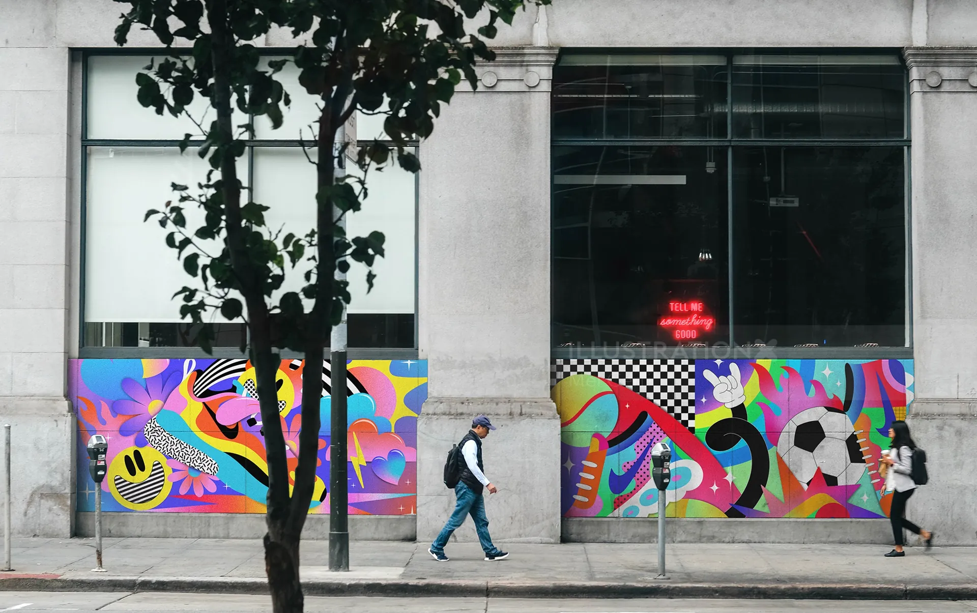 Straßenmalereien mit farbenfrohen Nike-Illustrationen von Mel Cerri
