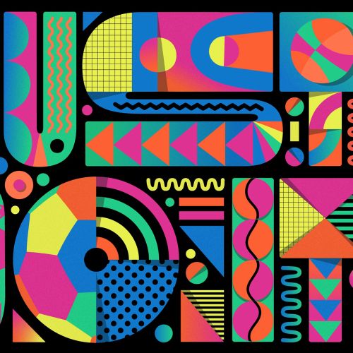 Colorful geometric shapes and patterns inspired by Nike brand - Mel Cerri