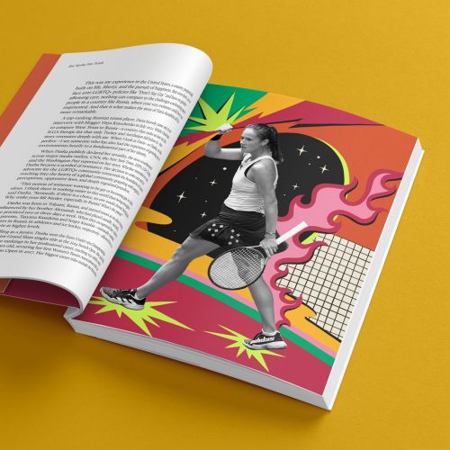 Illustration for Togethxr book with tennis player, by Mel Cerri