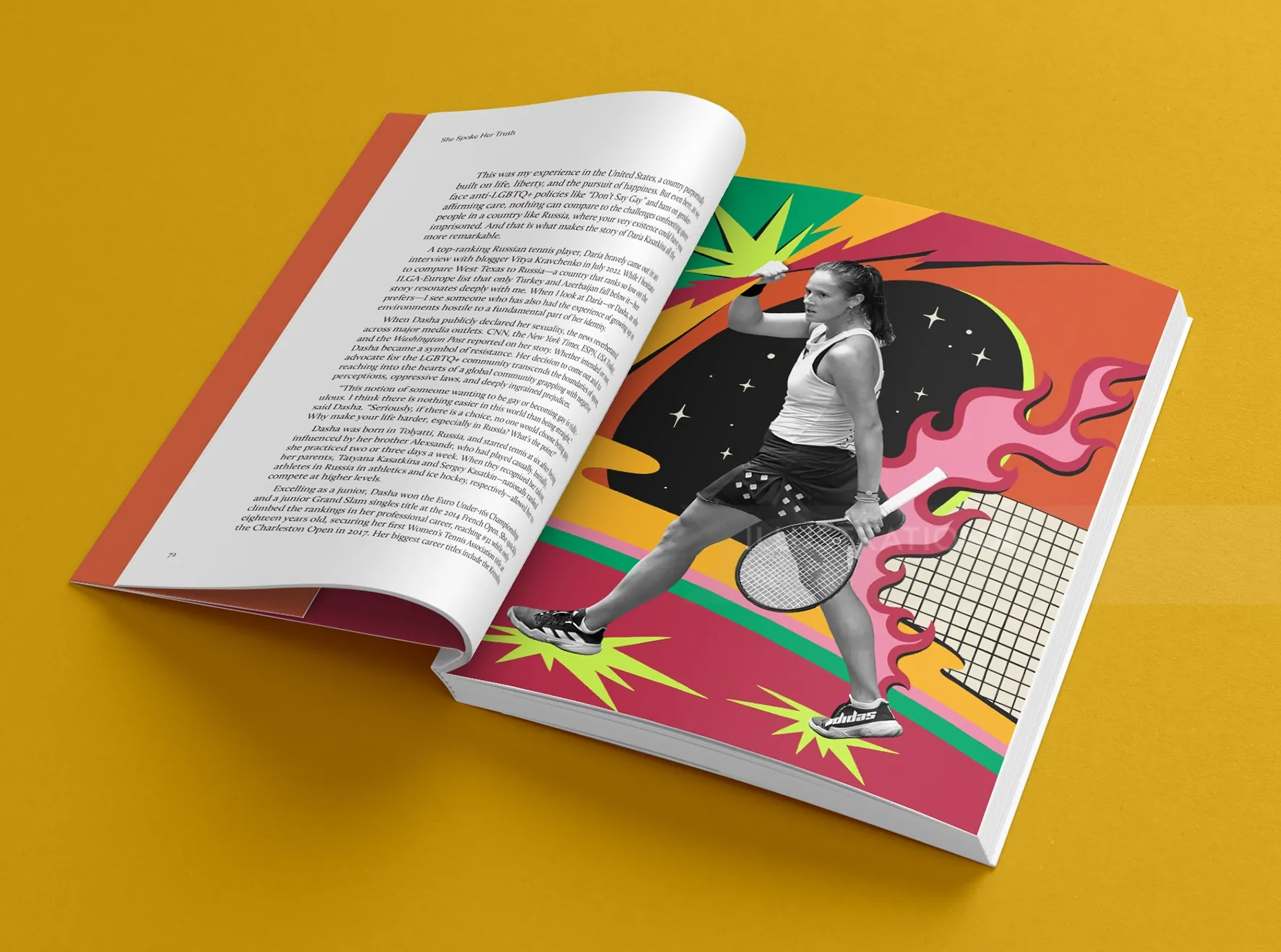 Illustration for Togethxr book with tennis player, by Mel Cerri