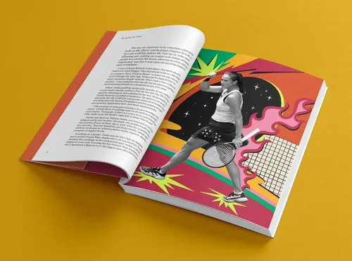 Illustration for Togethxr book with tennis player, by Mel Cerri