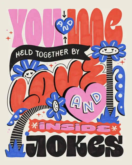 Hand-lettered quote artwork with colorful typography by Mel Cerri