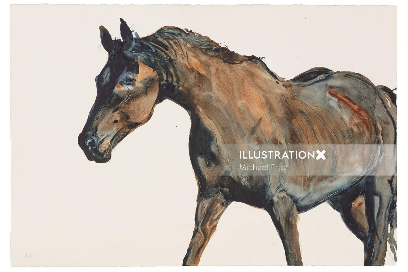 Arte do retrato de cavalo