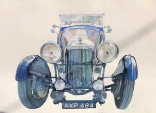 Ilustração em aquarela de carro
