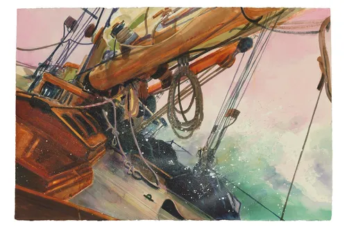 Graphic illustration of ship

