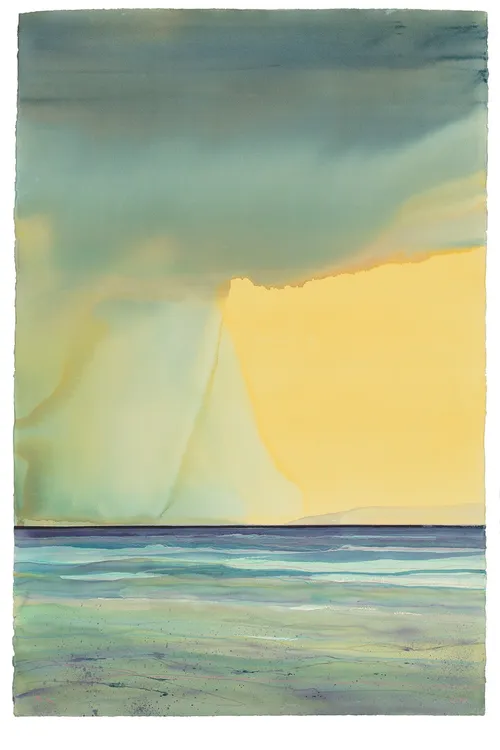Watercolor illustration of calm sky
