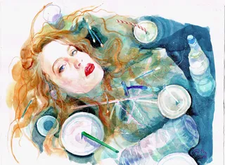 Watercolor illustration of woman
