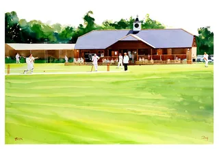 Graphic design of cricket ground 