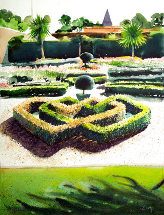 マイケル・フリスによる美しい庭園のイラスト 