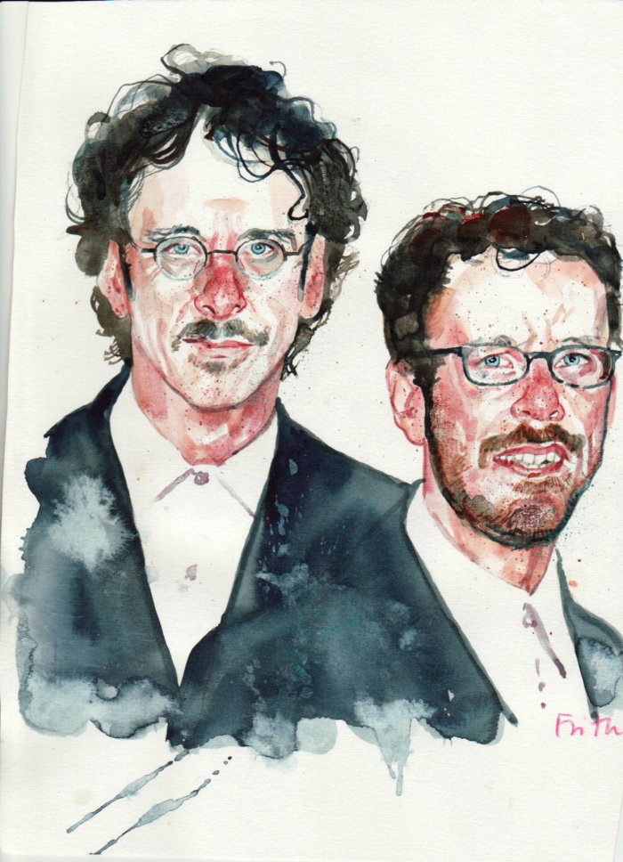 The Cohen Brothers portrait art 