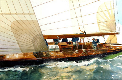 Boat on ocean painting oil painting 