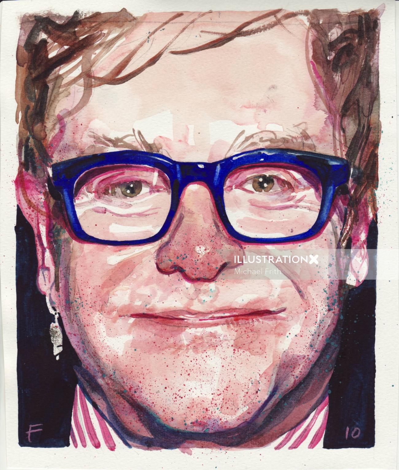 Retrato de Elton John