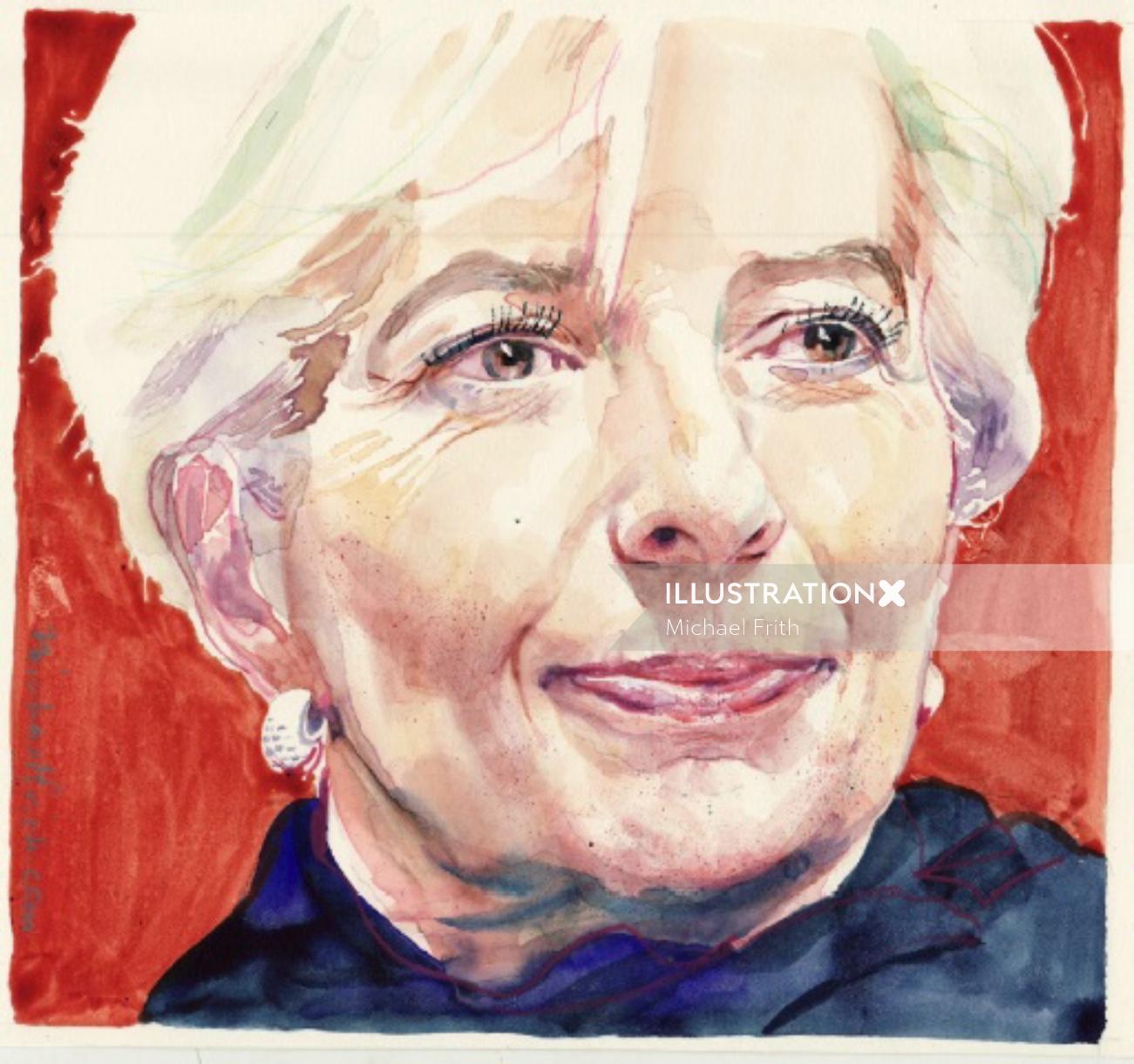 マイケル・フリスによる老婦人の肖像画アート