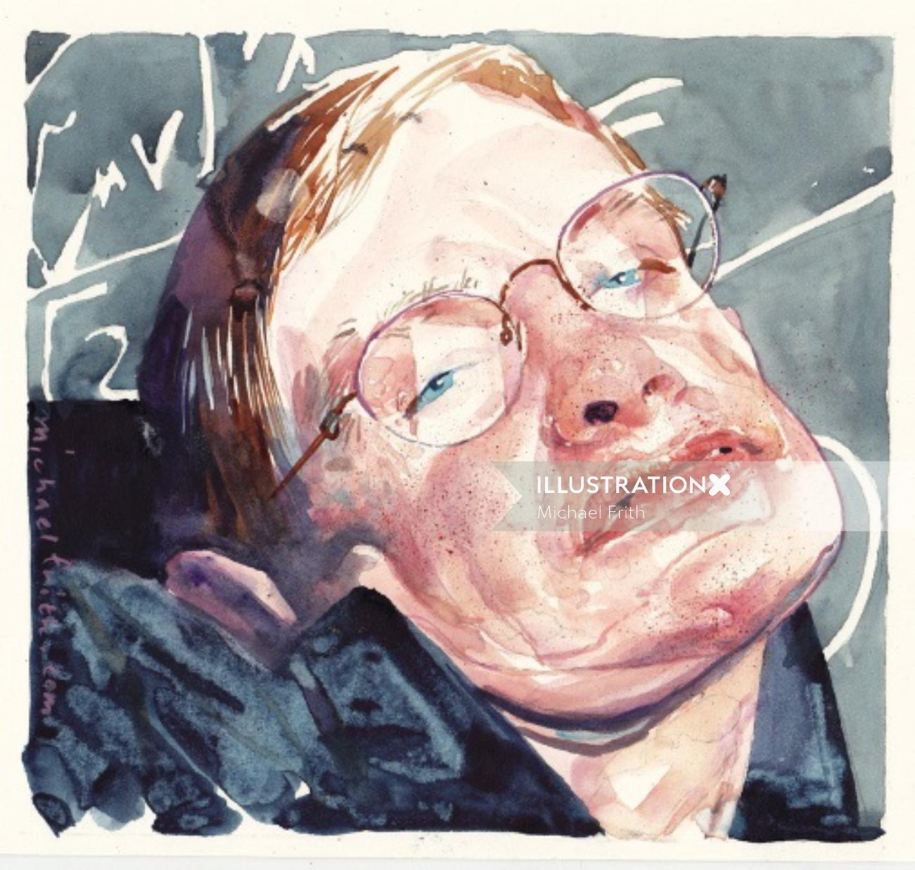Retrato de Stephen Hawking por Michael Frith
