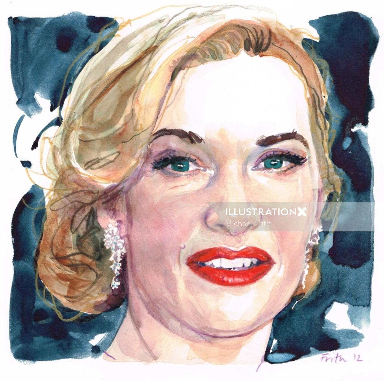 Kate winslet retrato ilustração