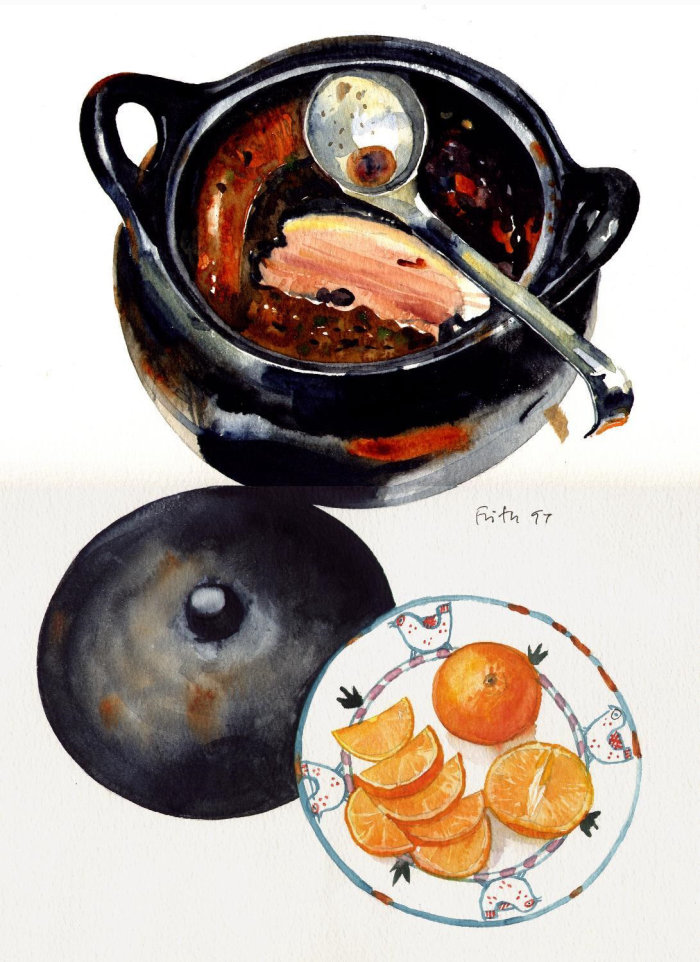 迈克尔·弗里斯（Michael Frith）的食物插图