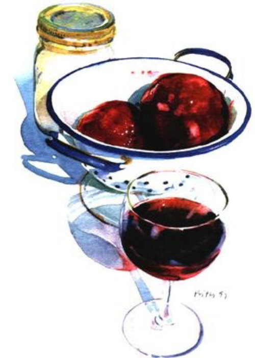 Glass of wine oil painting