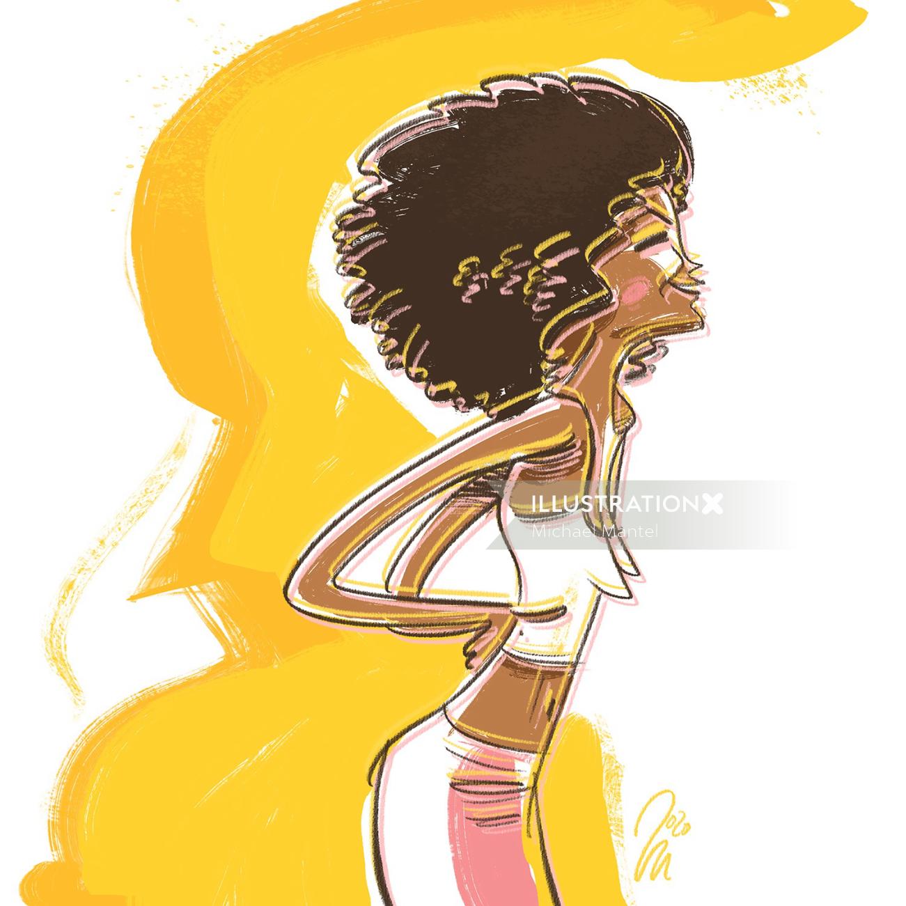 Editorial illustration of A Black Girl by Michael Mantel