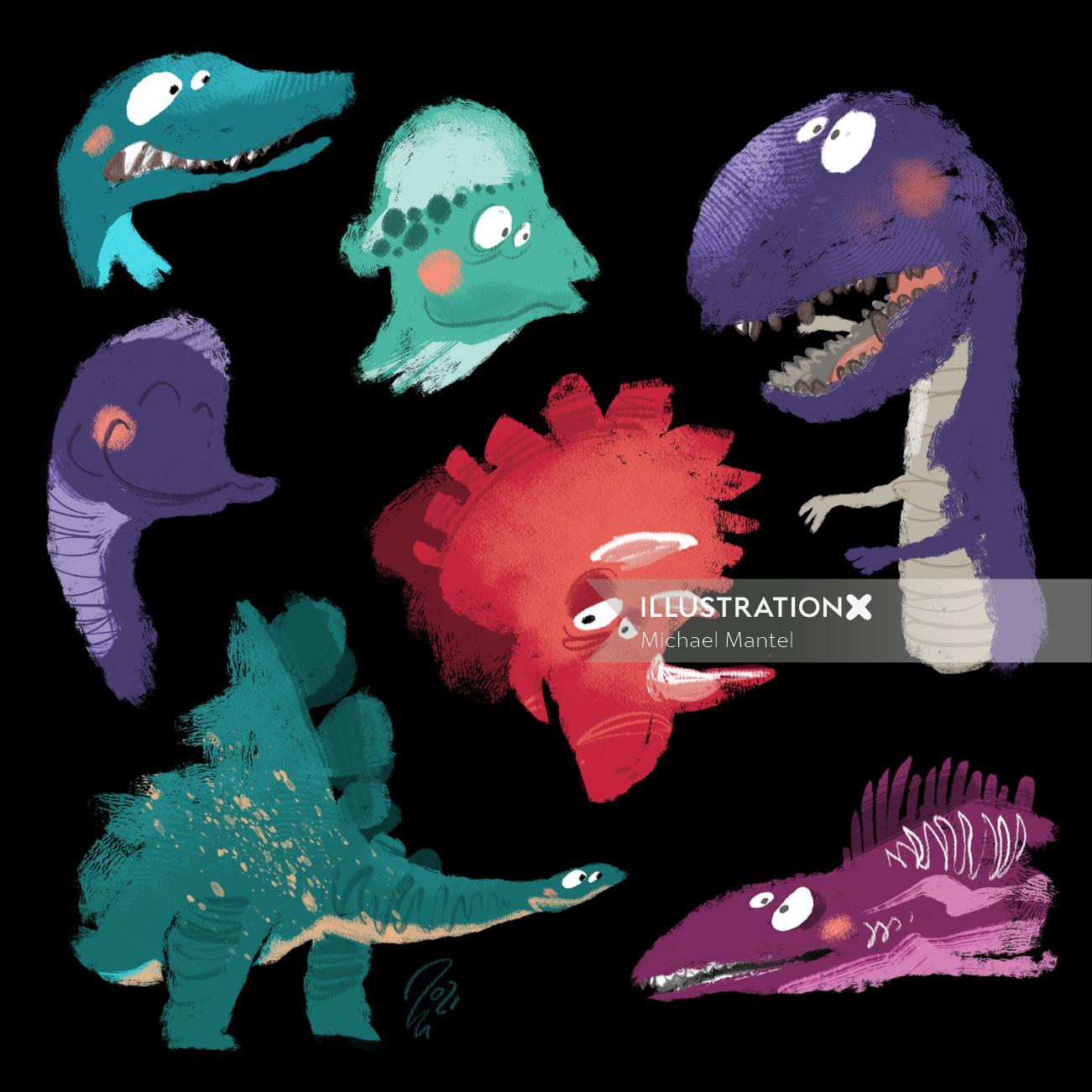 Peinture d&#39;animaux Dinosaure