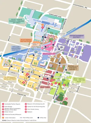 Ilustração do mapa do centro de Scottsdale, AZ