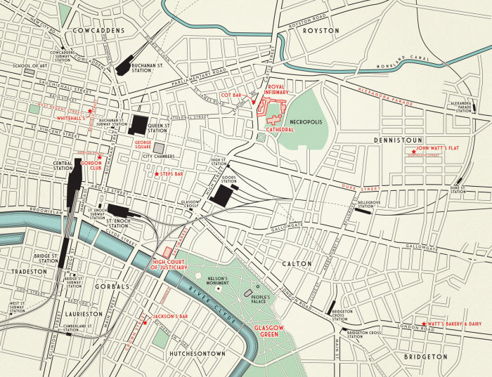 Map of Glasgow by Mike Hall