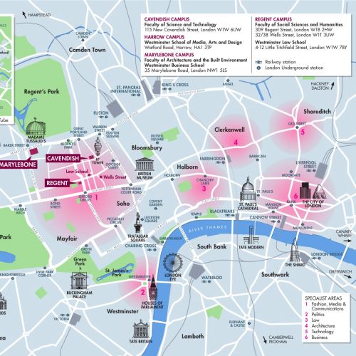 University of Westminster campus map