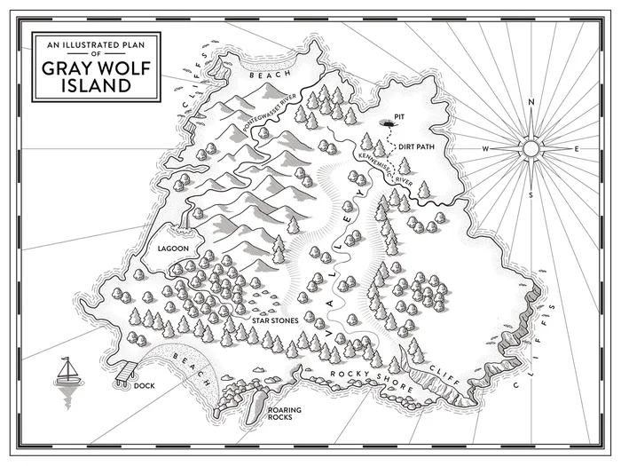 Island imaginary map by Mike Hall