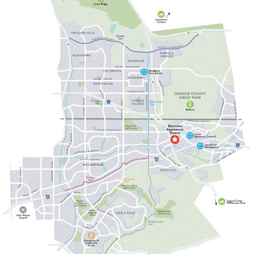 Illustrated route map of westview apartment homes