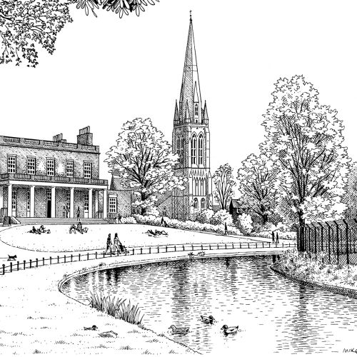 Clissold Park, London illustrated map