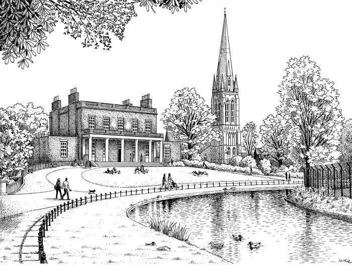 Clissold Park, London illustrated map