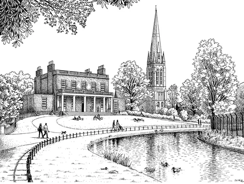 Clissold Park, London illustrated map