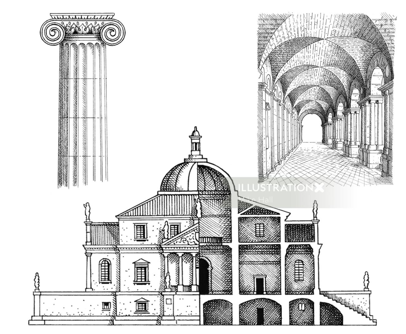 Palladian architectural designs by Mike Hall