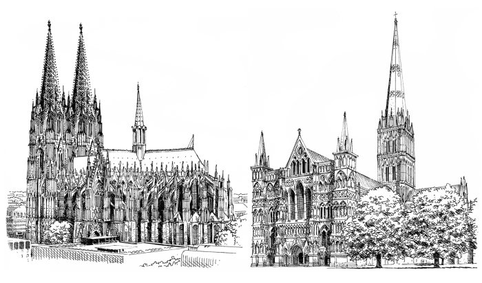 Cologne cathedral - Architectural illustration