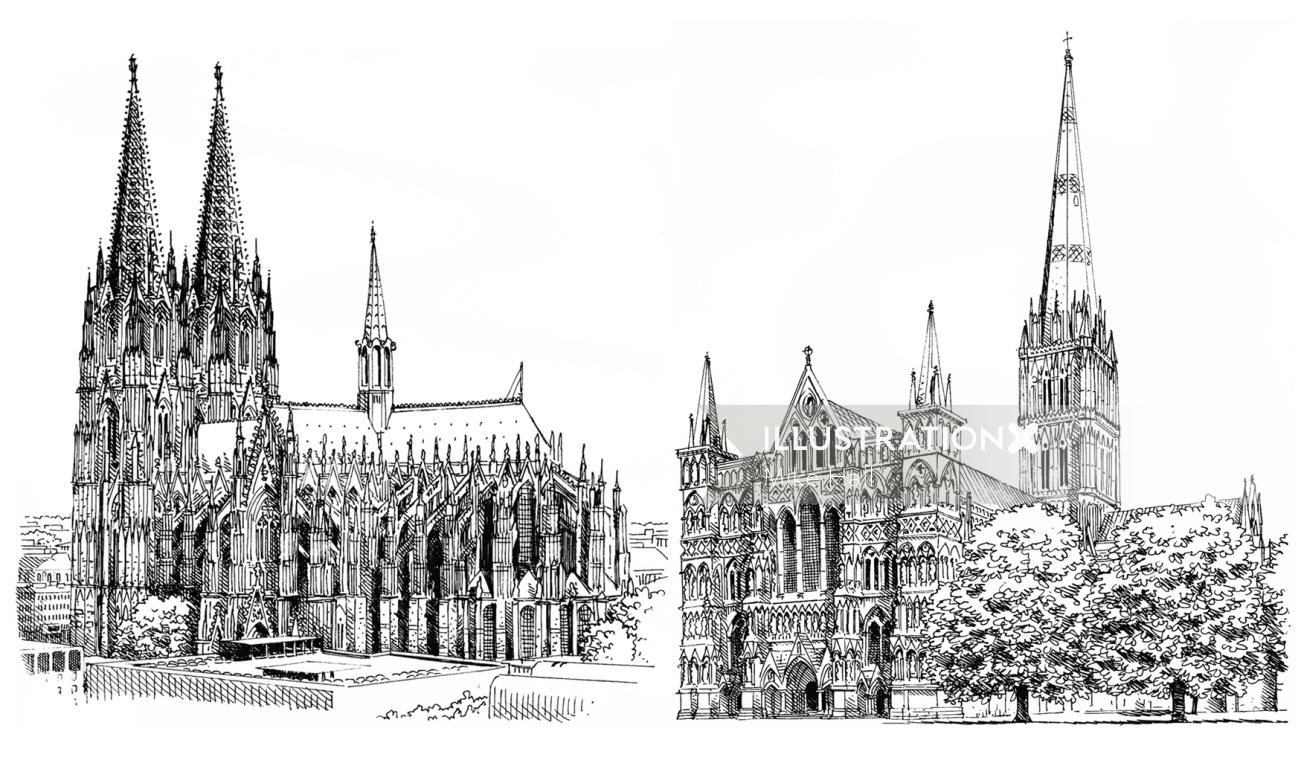 Catedral de Colonia - ilustración arquitectónica