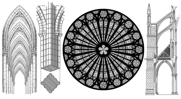 Gothic architecture pattern designs