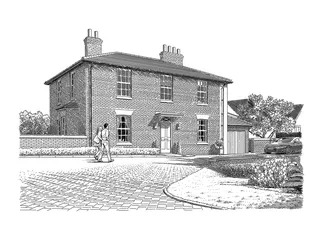 Illustration of residential building