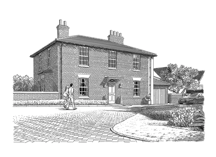 Illustration of residential building