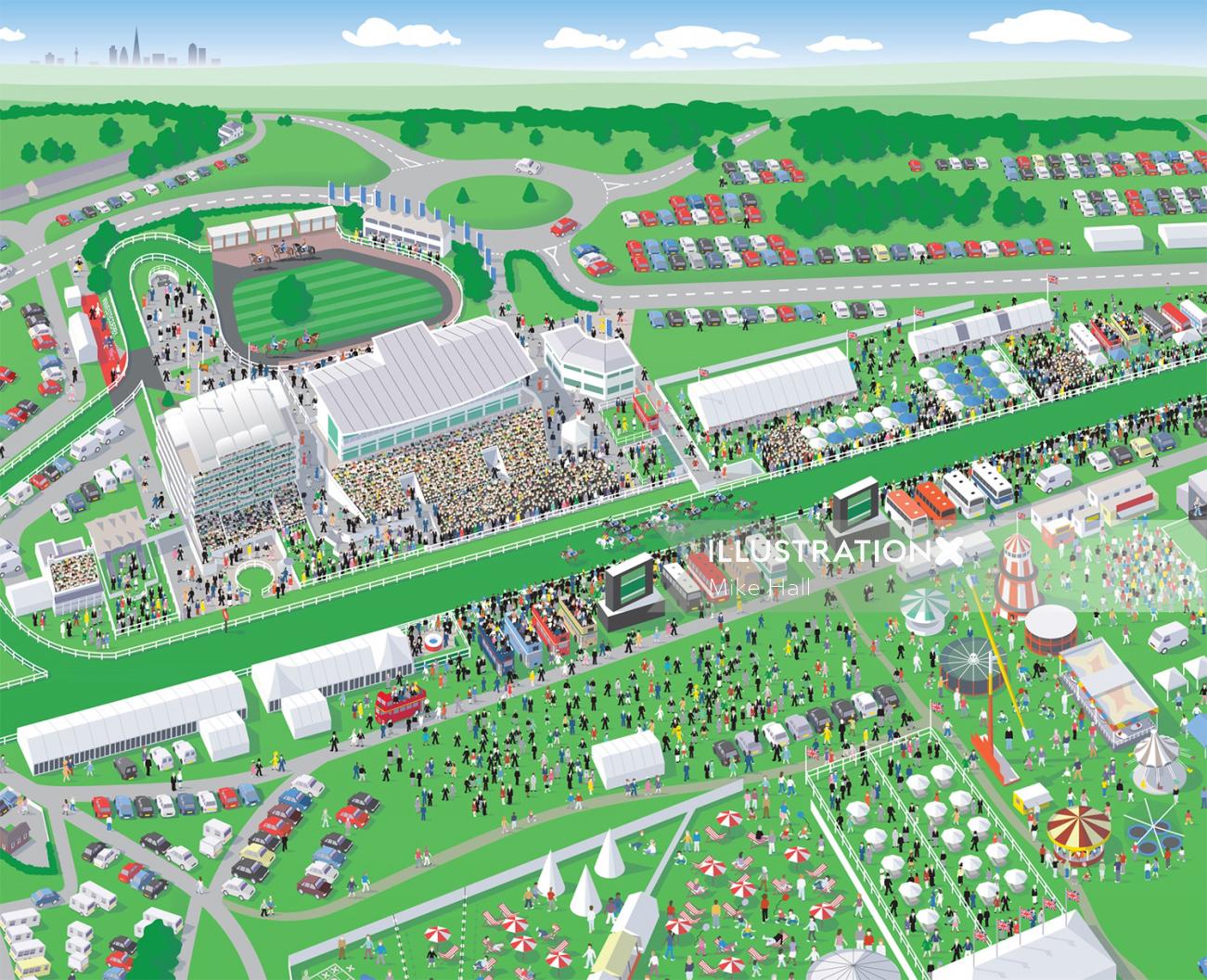 Epsom Racecourse illustrated map