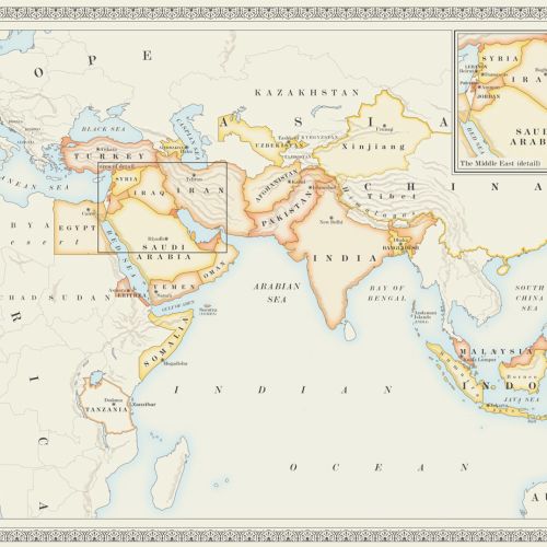 Map of Islamic countries for a recipe book