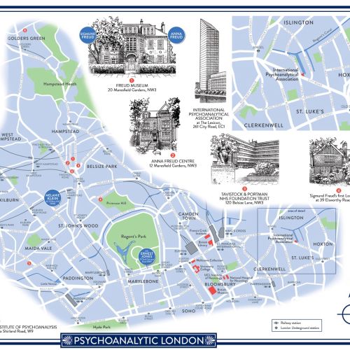Psychoanalytic London map illustration