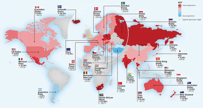 Map of world currencies by Mike Hall