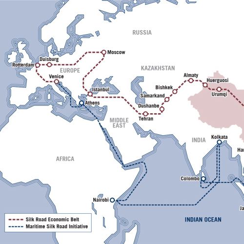 Route map around the world
