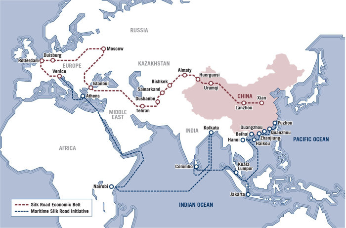 Route map around the world