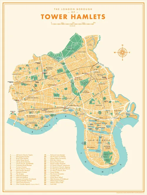 Tower Hamlets editorial illustration