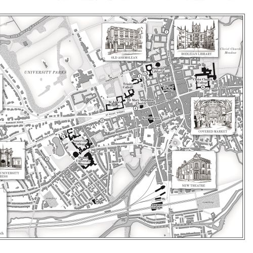Black and white map of Oxford 1911.
