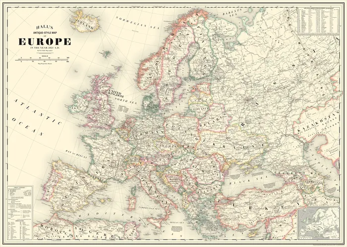 Mapa Europeu de Estilo Antigo 2021