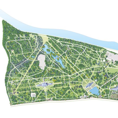 Kew Gardens visitor map illustration