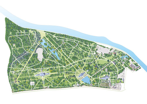 Ilustração do mapa do visitante do Kew Gardens