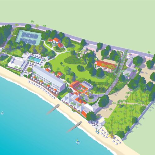 Map of the Fairmont Royal Pavilion resort, Barbados 
